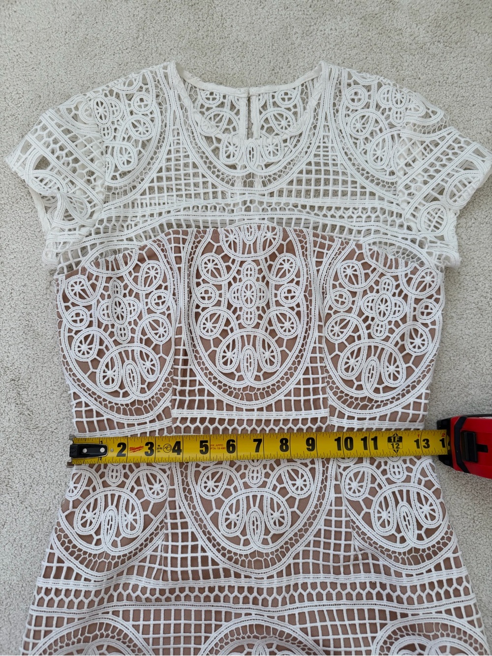 Aijek Designer Blackjack Embroidered Mini Dress in White Small - Picture 10 of 11